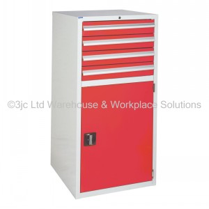 Euroslide Storage Cabinet 4 Drawer & Cupboard 1200mm